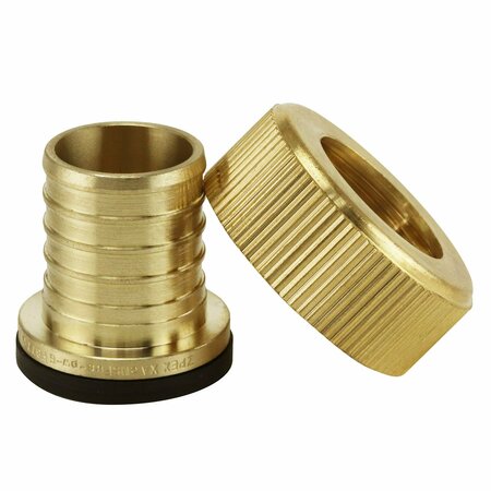 APOLLO PEX 1 in. Brass PEX Barb x 1 in. NPSM Swivel Manifold Inlet Adapter APXNPSM1S
